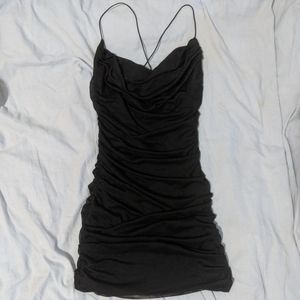 GARAGE onyx black mesh mini bodycon dress